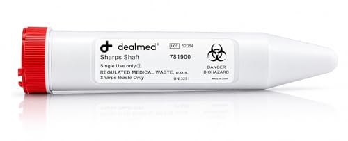 Dealmed Sharps Shafts 50 mL (Pack of 1) Secure Snap-On Leakproof Cap Small Transportable Container