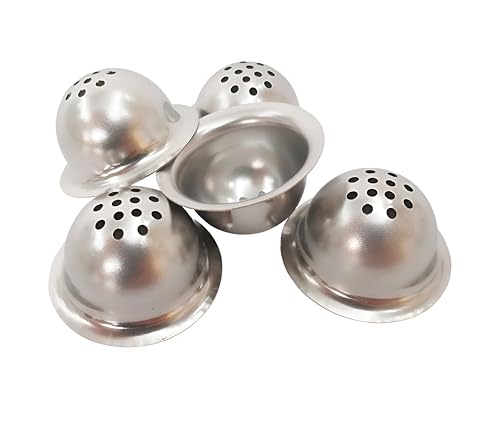 OANM studio 5 pieces of 0.6 diameter 12 Holes Bowl stainless steel Bowl 1/2 inch sieve filter bowl with acrylic box (Glass) (stainless steel)