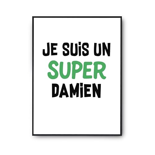 Poster Un Super Damien 2 Otshirt - Décoration Murale Humour Salon et Bureau