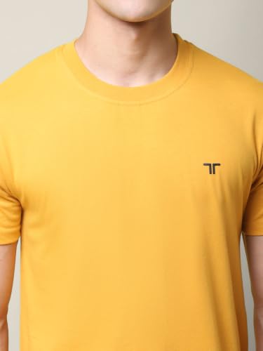 Image of Pinkmint Men's Cotton Blend T-Shirt ll Soild Round Neck T-Shirt ll Stylish Half Sleeve T-Shirt's (Pack of 1)