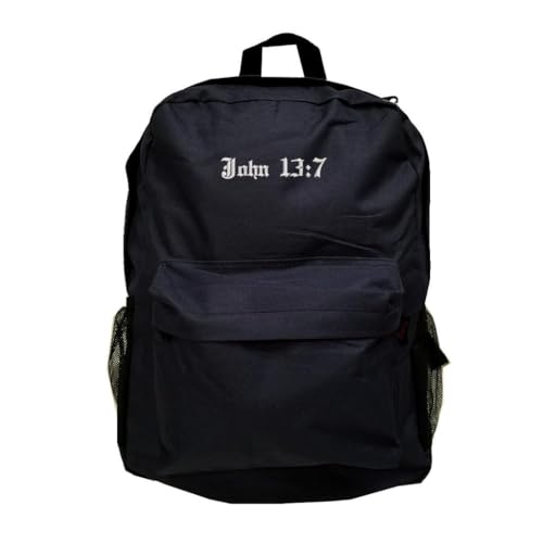 Bible Verses John chapter13 verse 07 Embroidered text Backpack love Jesus