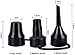 Air Pump Replacement Nozzles, Black Plastic Inflator Adaptors, 3 Sizes, for Air Bed, Mattress Accessories