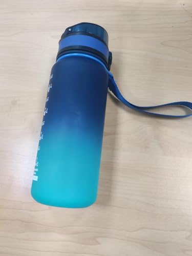 TOPLUS Trinkflasche 1 Liter, 100% BPA-frei, Sportflasche, Wassweflasche für Fahrrad, Gym & Outdoor-Aktivitäten - Leicht, Stoßfest & Wiederverwendbar - Farbverlauf Blau (1 Flasche, 1000ml)