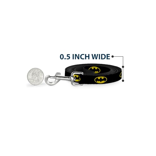 Buckle-down schmal 1,3 cm Batman Shield Schwarz/Gelb Hund Leine, 4-ft X 1/5,1 cm