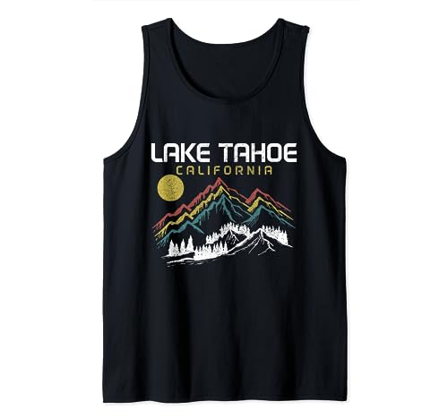 Lake Tahoe California Esquí Snowboard Invierno Vintage Montañas Camiseta sin Mangas