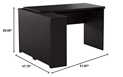 Bush Furniture Cabot 52W 3 Position Sit To Stand Corner Bookshelf Desk In Espresso Oak #TOP6