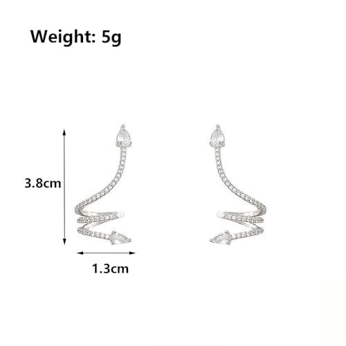 Glitter Rhinestone Ear Cuff Earrings for Women,Unique Multilayer Cartilage Ear Climber Earrings,Trendy Silver Piercing Illusion Earring,Glossy Everyday Jewelry Gifts2