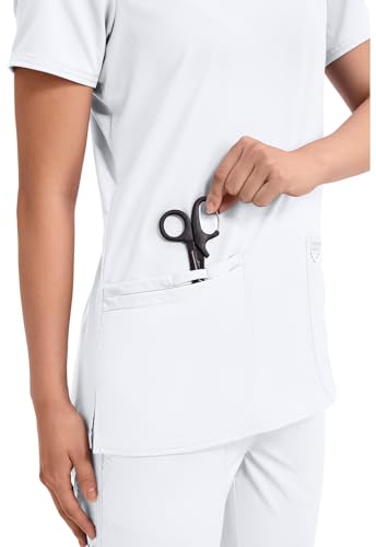 Cherokee Medical Women's Scrub Top V-Neck Modern Classic Fit with 3 Pockets, Ultra Soft and 2-Way Stretch Fabric - WW620