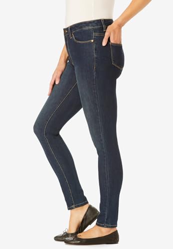Woman Within Plus Size Womens Plus-Size Slim-Leg Stretch Comfort Denim Five-Pocket Jeans3