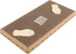 PSK PET MART Cat's Scratch Pad Toy Set with Catnip Bell-Ball (Multicolour)