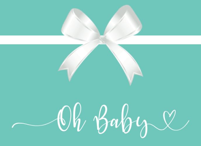 Oh Baby: Baby Shower Guestbook — Teal Blue with White Bow