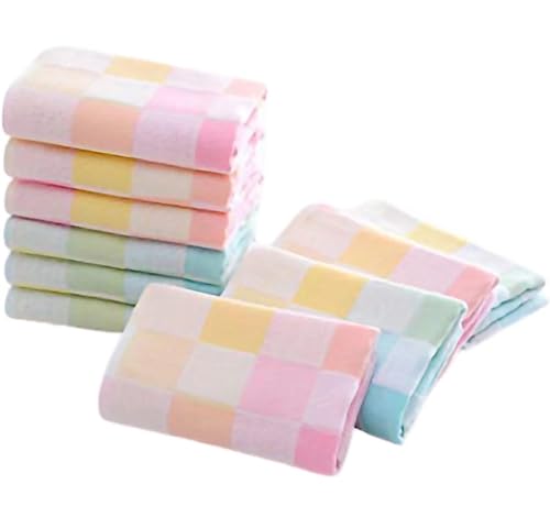 Image of ANVIK Women Check Handkerchief - Cotton Hanky, Face TowelHanky for Kids Boys Girls for School (Pack of 6 Pc)