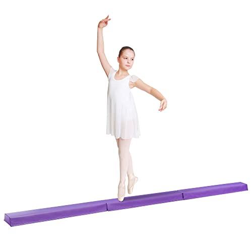 Epetlover 6ft/9ft Balance Beam for Kids, Foldable Gymnastics Beam for Home, Folding Floor Gymnastics Equipment for Kids Adults,Non Slip Base Covered with PVC (9FT)