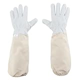 KINGLAKE gants d'apiculture en peau de chèvre avec poignets élastiques et respirants, gant apiculteur convient aux hommes et aux femmes, taille L