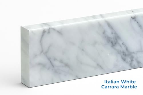 Image of Bathroom Vanity Sink Backsplash /Sidesplash (Carrara Marble, 4 inch x 42 inch)