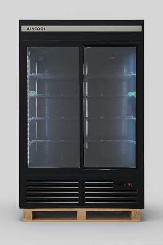 Image of Commercial Flower Beverage Refrigerator Display Fridge,Two SLIDING Glass Door Drink Cooler Floral Display Fridge with LED Light Adjustable Shelves,ETL Sanitation,43 Cu Ft,47 inch Wide,Wheels Included