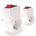 Zwischenstecker Steckdose mit Schalter 2er Set - Steckdosenadapter und Schaltsteckdose zum praktischen Ein- und Ausschalten der angeschlossenen Geräten - Steckdosen Schalter spart Strom