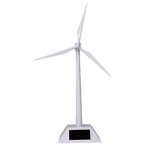 HUAWELL Desktop Wind Turbine Model Solar Powered Windmills ABS Plastics White for Education or Fun Cover