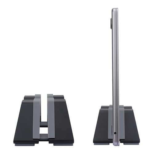 Psitek Soporte Vertical Ajustable para Portátil   Aluminio, Ajuste Universal para Todos los Portátiles   Diseño Elegante, Ancho Ajustable, Antideslizante y Resistente a Arañazos, Diseño Patentado