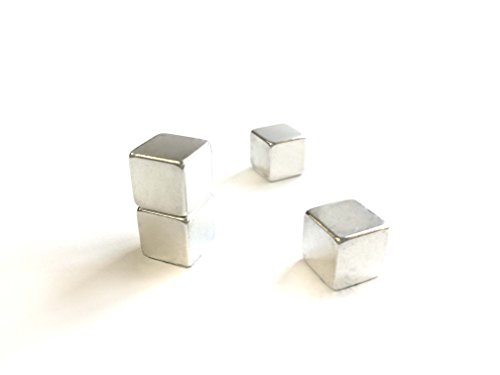 easydruck24de Four Very Strong Cube Magnets Neodymium | Size: 10 x 10 mm | Item #mag_046 | For Refrigerators, Whiteboards and Notice Boards Made of Metal | For Fixing Magnetic
