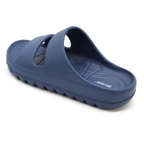 Image of SVAAR Soft EVA Double Strap Slippers for Men | Stylish Anti-Skid Slides with Arch Support & Bouncy Sole | Lightweight Indoor Outdoor Comfort