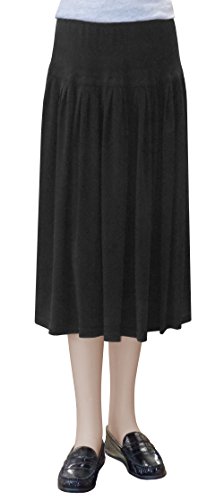 Baby'O Women's Original Biz Style Below The Knee Length Stretch Knit Skirt