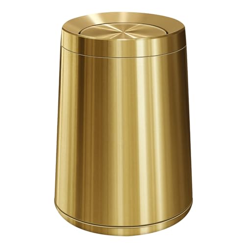 Maxdot Basurero Pequeño de Acero Inoxidable Dorado 10L
