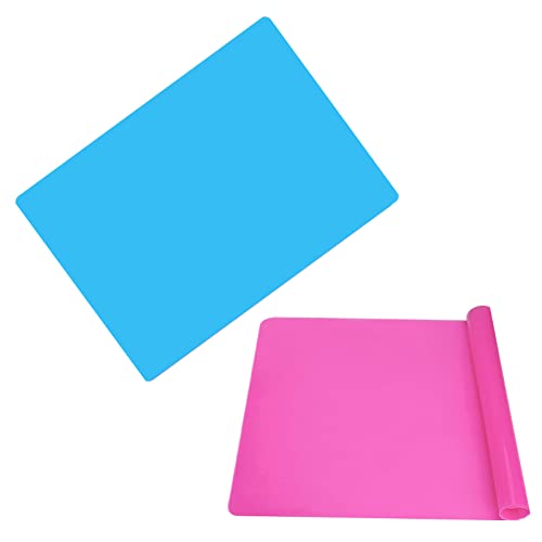 Juego de 2 Manteles Individuales de Silicona,Antideslizantes Lavables Mantel Individual de PU,Resistente al Calor Alfombrillas de Mesa para Mesas de Cocina Cover