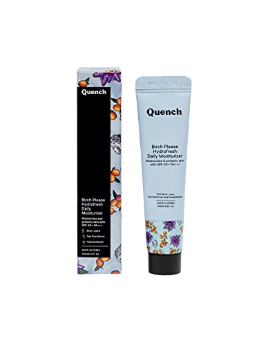 Quench Botanics Birch Please Hydro Fresh Daily Moisturizer UVA, UVB Rays. SPF 40+ PA+++ | Korean Skin care, 15ml