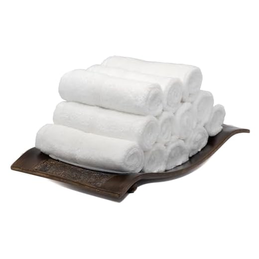 Mosobam 700 GSM Hotel Luxury Bamboo Viscose-Cotton, Washcloths 13X13, Set of 12, White, Turkish Baby Bath Towel, Face Washcloth