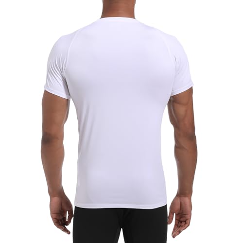 Mens Compression Shirt UPF 50+ Short Sleeve Dry Fit Athletic Base Layer Sports Rash Guard Running Under Shirts Tops2