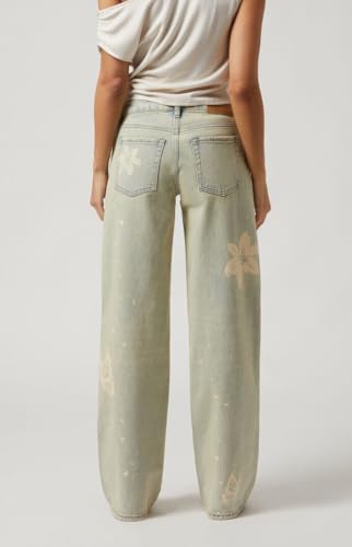PacSun Women's Casey Low Rise Baggy Jeans Butterfly Graphic Light Indigo2