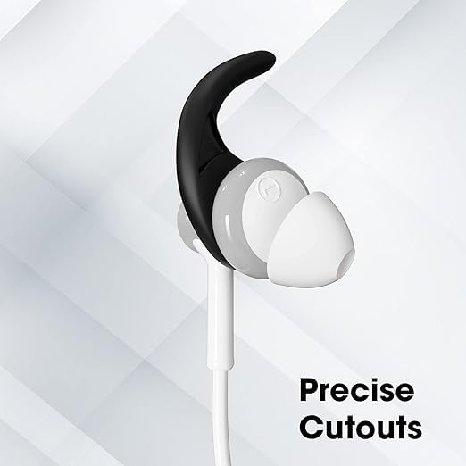 Image of Sounce Anti-Slip Silicone Ear Buds 2-Pair 4-Pcs Silicone Earphone & Bluetooth Ear Hook Medium Size Ear Hooks Plugs for in-Ear Neckband and Earphone 9MM-13MM - [Black]