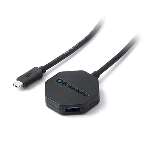 Cable Matters Ultra Mini 4 Port Usb C Hub With Long 4 Ft Extension Cable Tail (Usb C To Usb Hub, Usb C Hub Long Cord, Usb Type C Hub) In Black - Thunderbolt 4 / Usb4 / Thunderbolt 3 Port Compatible #TOP6