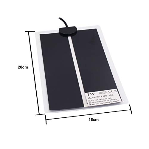 Reptile Heating Pad Terrarium Heater 7W - Non-Adhesive Removable Under Tank Heat Mat for 10-20 gal Tank Reptiles Amphibians Hermit Crab Snake Lizard 2 Pack