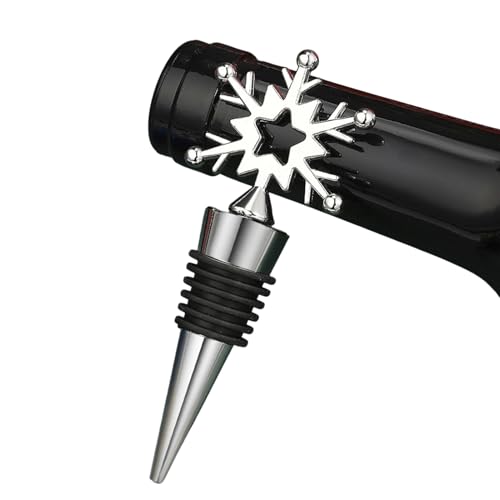 Tapón de vino, decoración navideña de corcho reutilizable, tapón decorativo de copo de nieve para botella de vino, para champán, whisky, alcohol, bebidas, hogar, bar, vacaciones, boda