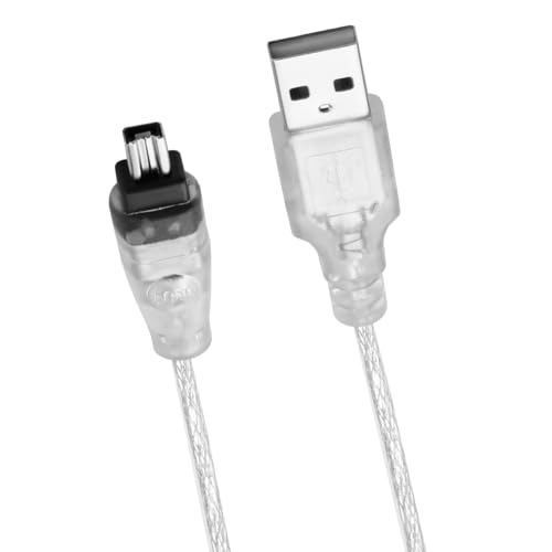 Cable Adaptador FireWire a USB C 1394 4 Pines Macho, Cable FireWire IEEE 1394 para Sony DCR-TRV75E DV, Conexión iLink, Transferencias Rápidas, Cable de 1.5M para Dispositivos Antiguos a Puertos USB