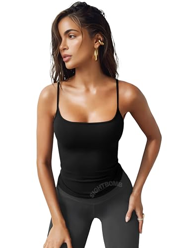 Image of SIGHTBOMB Ultra Soft Premium Feather Touch Cuddle TEE Micro Fibre Spaghetti Tank Tops for Women