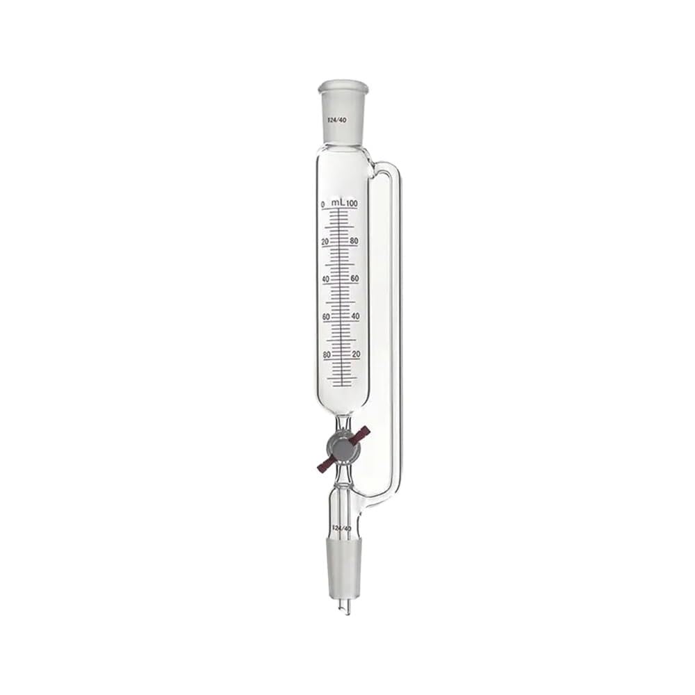 Adaptador de vidrio, Adaptador Ctrl de flujo vacío, embudo goteo presión constante vidrio Boro, válvula PTFE escala 10-500mL L223(LH-223-119)