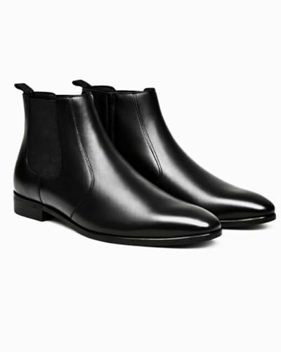 Image of Sleek Toe Chelsea Boots for Men with Side Zip, Classic Office Party Casual Wear, Smooth Finish, Comfortable Fit & Durable Sole for Everyday Styling