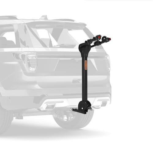 Rockland Foldable 2-Bike Rack, 80 lbs Capacity, Hitch Mount Bike Rack with Adjustable Pedal, Bike Carrier Rack for 1.25' and 2' Receiver for Cars SUVs Vans RVs