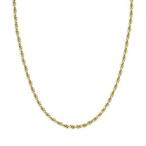 PAVOI Womens 14K Gold Plated ‚ÄìYellow Gold Rope Chain Necklace