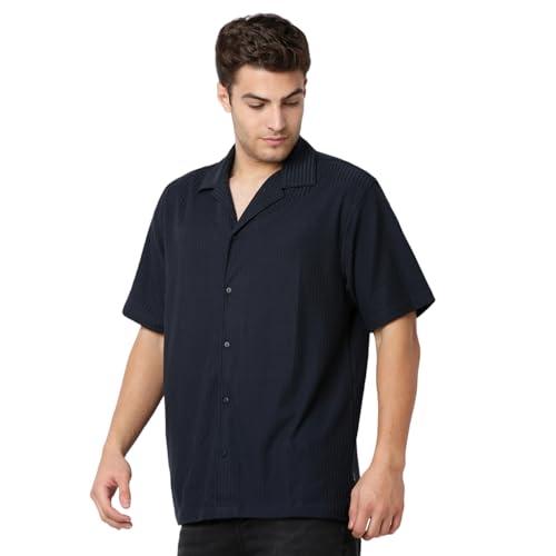Image of Spykar Men's Relaxed Fit N /A Half Sleeve Printed Casual Shirts