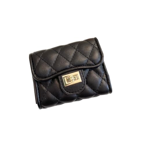 1 Pcs Black Quilted Leather Wallet Leather Accordion Wallet Credit Card Holder Quilting Leather Card Holder Small Wallet Compact for Women