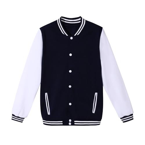 Image of Mowbeat Women Baseball Jacket Varsity Uniform Unisex Adult Long Sleeve Casual Loose Cardigan Men's Track Jacket