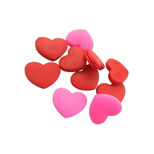 LAPYAPPE 10Pcs Heart Shaped Tennis Racket Dampeners Vibration Absorbers for Enhanced Control Comfort Suitable for All Rackets Red Pink Colors Included