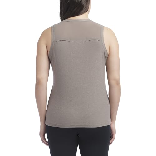 Jockey Women's 2 Pack Fly Back Workout Tank Tops, Green Bay/Timeless Taupe, Small - image 4