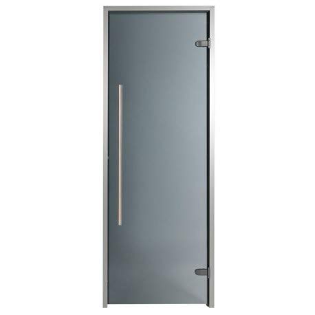 Desineo Puerta para Hammam Premium 100 x 190 cm, Paso discapacitado, Mango Vertical Tintado Gris Cover