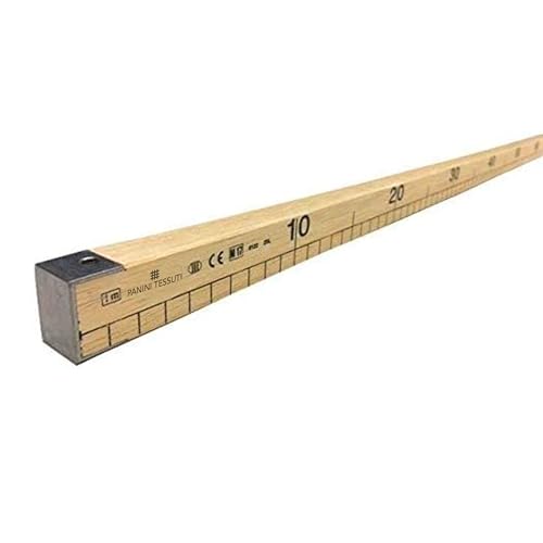 Dimensione: 2 x 2 x 100 cm Righello, strumento di misura, metro asta legno per sarto, professionale, lunghezza 100 cm, 1 mt Ideale per lavori di sartoria, patchwork, homemade, per misurare con facilità i tuoi tessuti.
