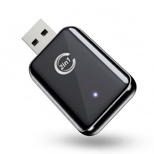 Image of CZOCPOS Wireless Carplay Adapter for iPhone, 2 in 1 Plug and Play Mini CarPlay and Android Auto Adapter for iOS 10 Android 11 and Above, Convert Wired Car Play to Wireless (Black)